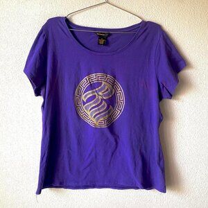 Rocawear y2k Purple Glitter Print Tee Shirt Top Women's XXL